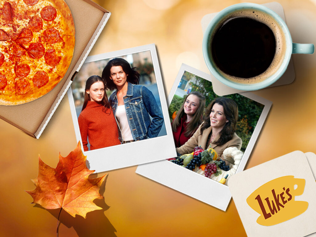 A collage of Gilmore Girls-themed items